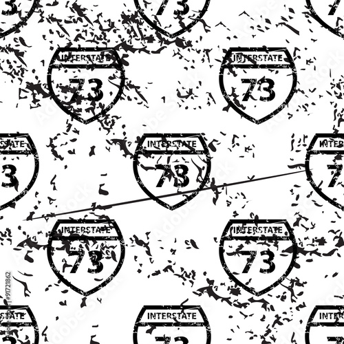 Interstate 73 pattern, grunge, monochrome
