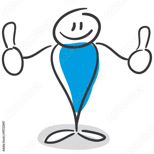 Stick Figure Series Blue
