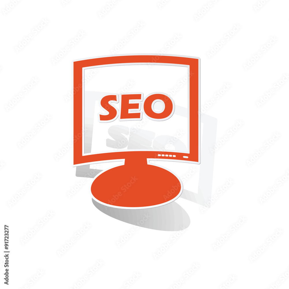 SEO monitor sticker, orange SEO monitor sticker, orange