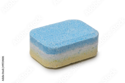 Detail of dishwasher tablet