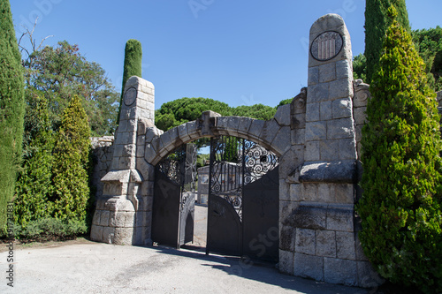 Cardedeu, Catalonia, August 24, 2015: Main entrance Old Cemetery of Cardedeu photo