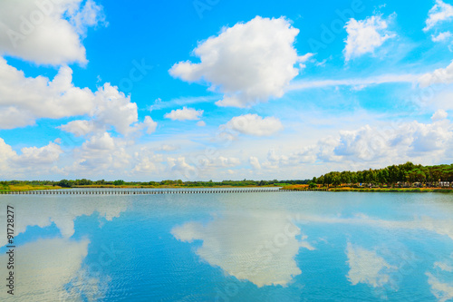 Fototapeta Naklejka Na Ścianę i Meble -  clouds reflected on a lagoon
