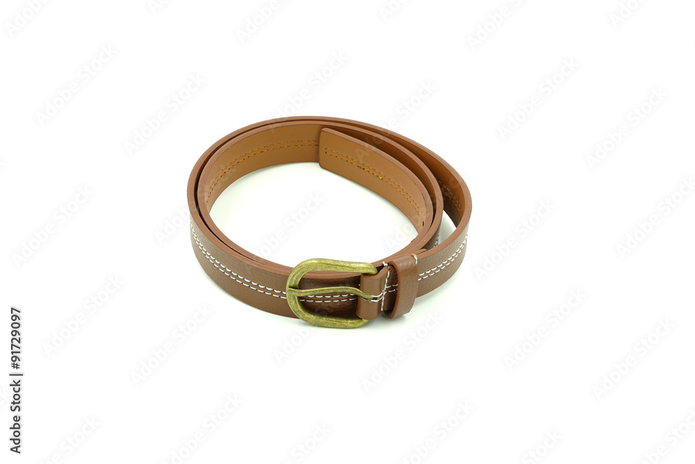 Leather belts isolate on white background Leather belts isolate on white background
