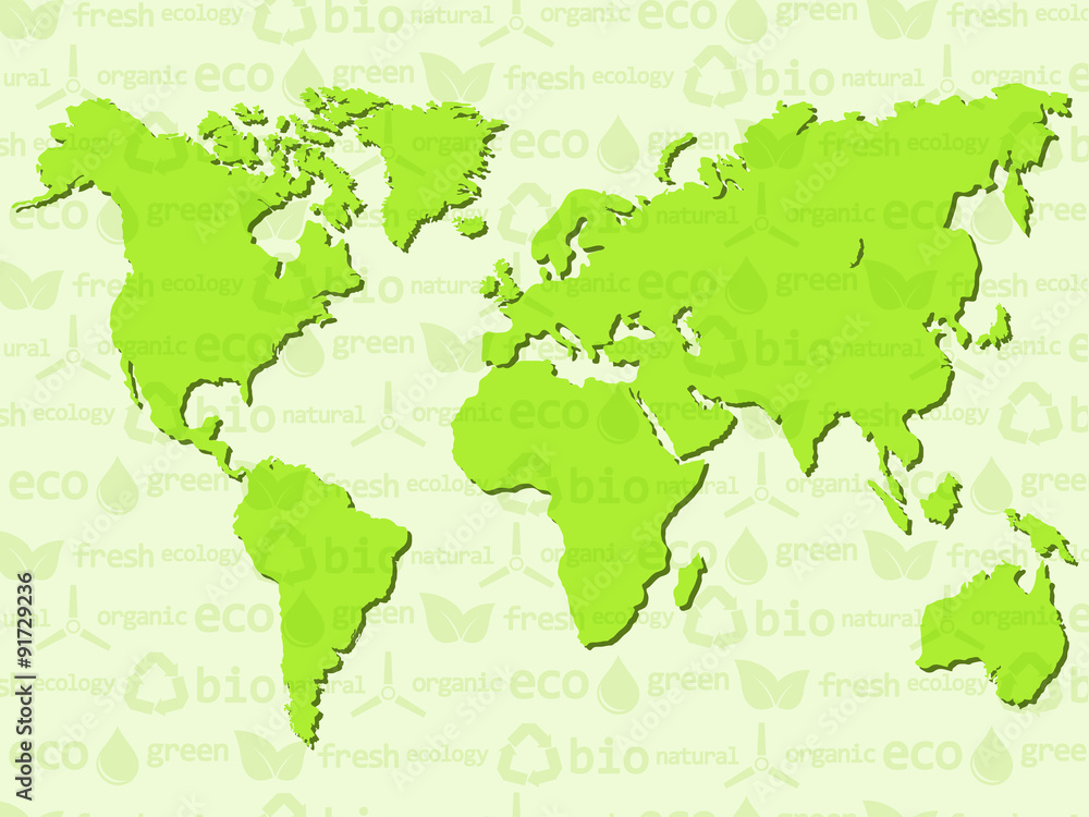 Naklejka premium Eco background with map