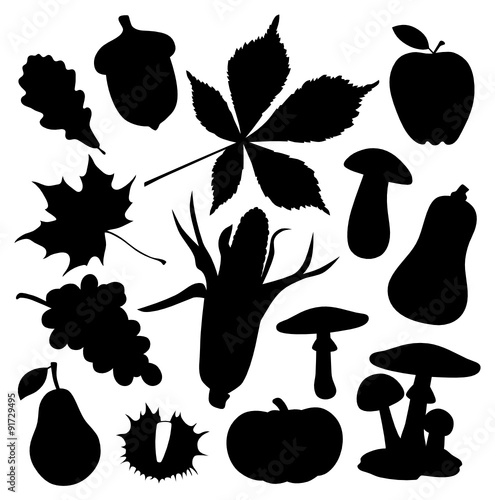 Set of Fall Silhouettes