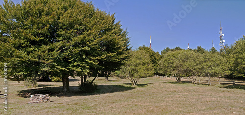 parco naturale del Beigua  Savona  con antenne di ripetitori sullo sfondo