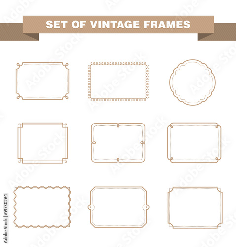 Set of vintage frame. Vector elements.
