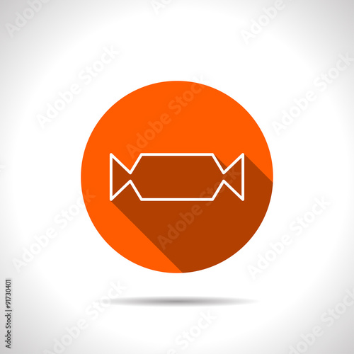 Vector candy orange icon with flat shadow