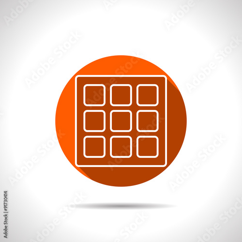 Vector belgian waffles orange icon with flat shadow
