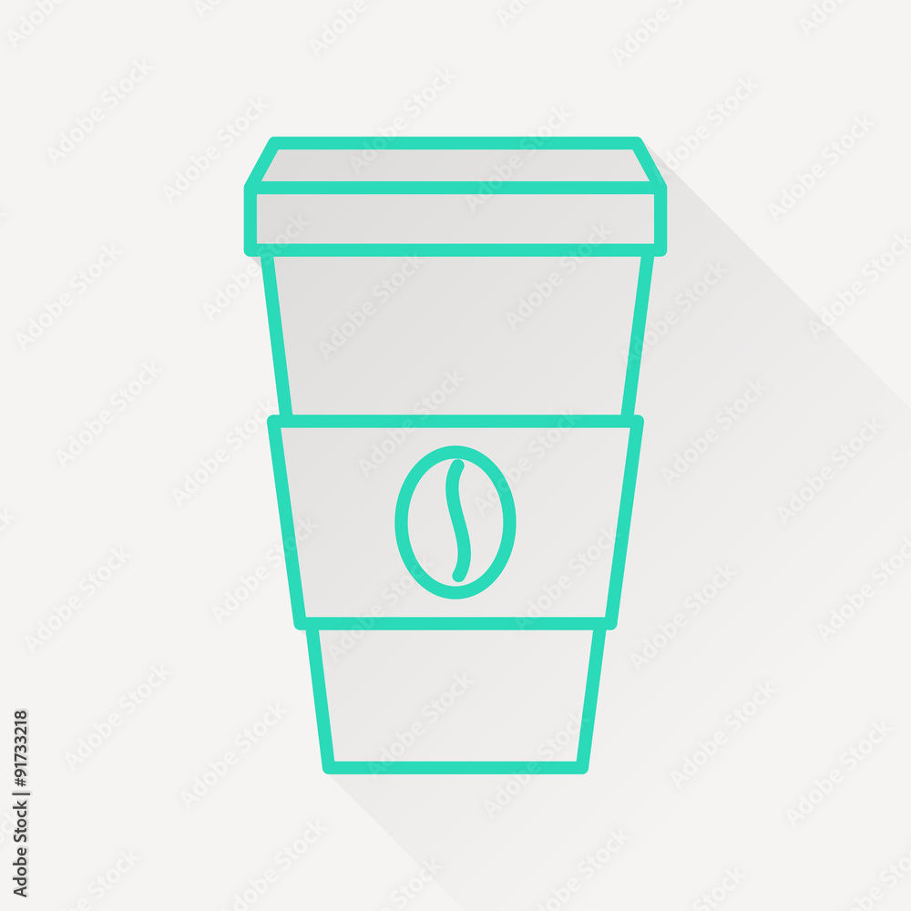 Vector coffee cup icon. Vector coffee cup icon.