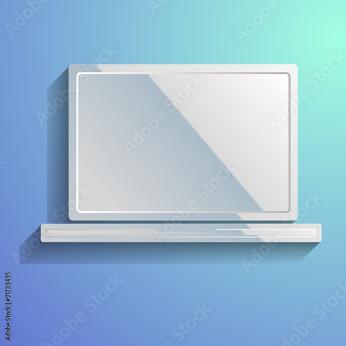 Vector background with a laptop