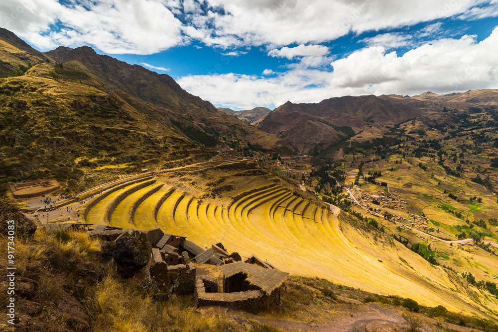 Fotografie, Obraz Inca's terraces in Pisac, Sacred Valley, Peru