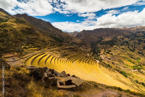 Photo Inca's terraces in Pisac, Sacred Valley, Peru