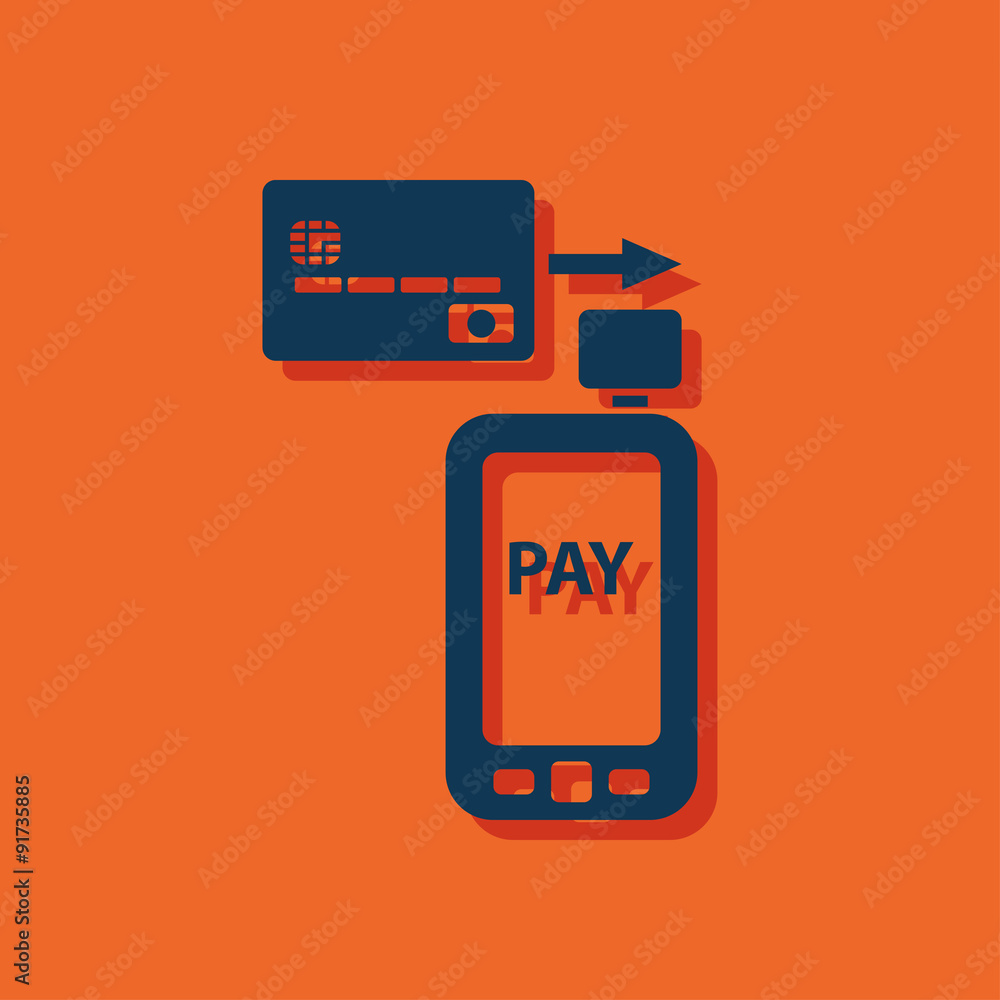Mobile payment. Credit card reader on smartphone scanning a credit card Mobile payment. Credit card reader on smartphone scanning a credit card