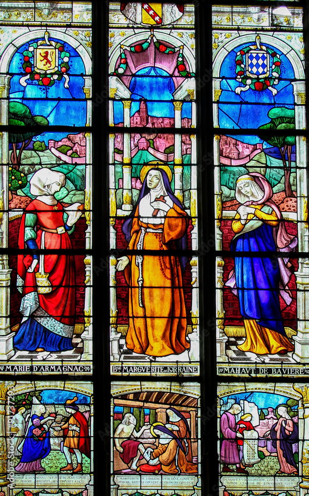 Stained Glass of the Countesses of Perche in Mortagne church Stained Glass of the Countesses of Perche in Mortagne church