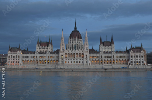 Parliament of Budapest, evening view 