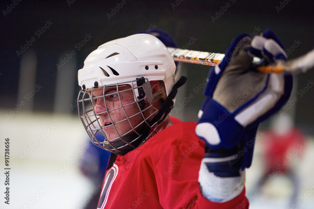 Naklejka premium ice hockey player portrait