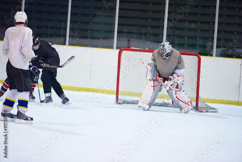 Photography ice hockey player in action