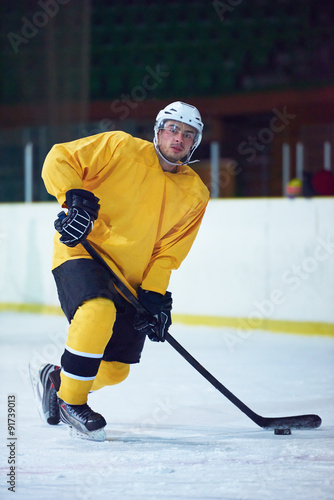 Photography ice hockey player in action