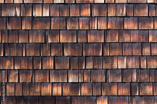 Abstract wooden texture of cedar shingles photo