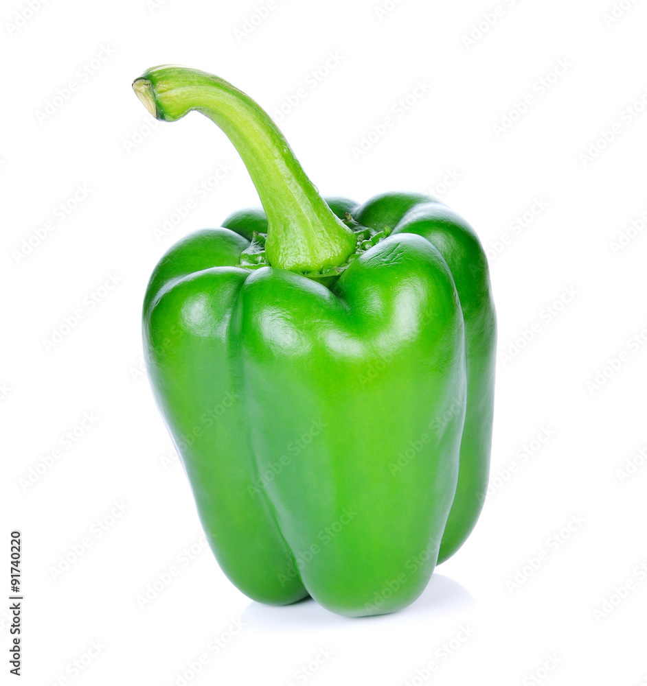 green pepper on white background green pepper on white background