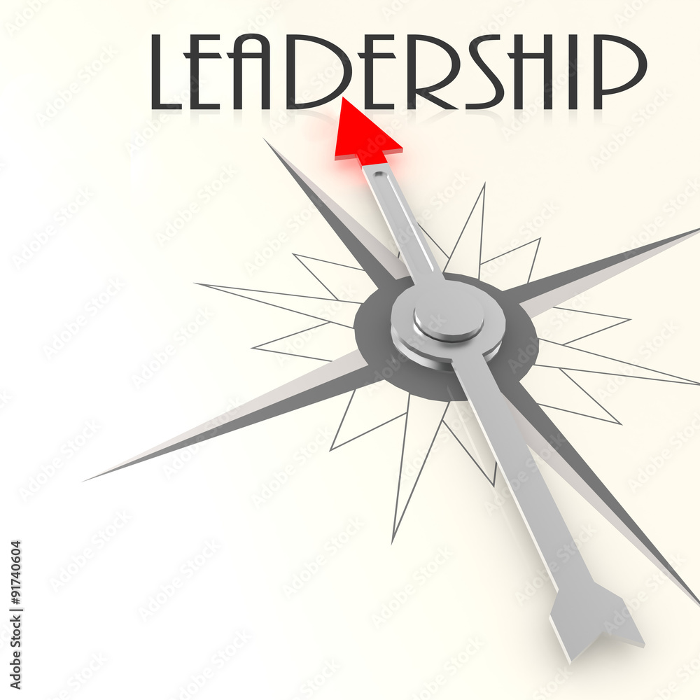 Compass with leadership word Compass with leadership word