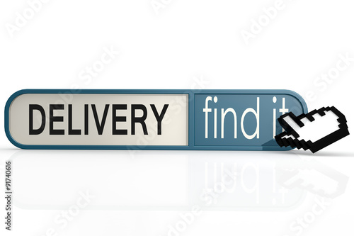 Delivery word on the blue find it banner