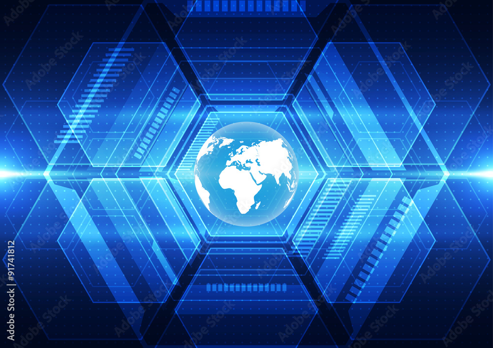 Fototapeta premium vector digital global technology concept, abstract background