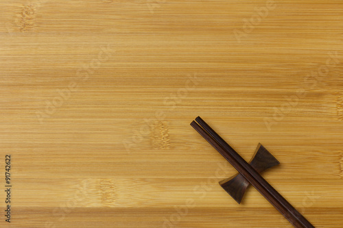 Chopsticks on the wood table