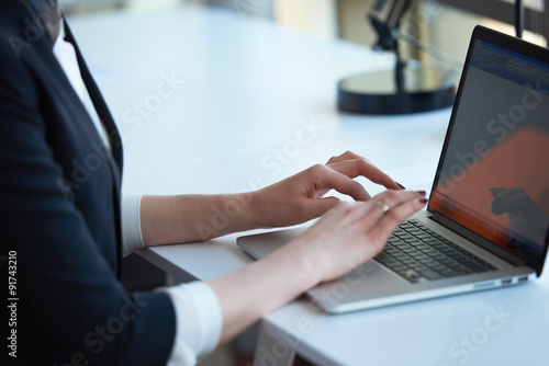 business woman working on computer at office