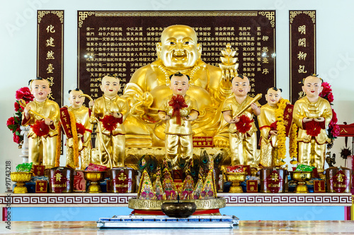 Golden Gautama Buddha or Katyayana or Kasennen photo