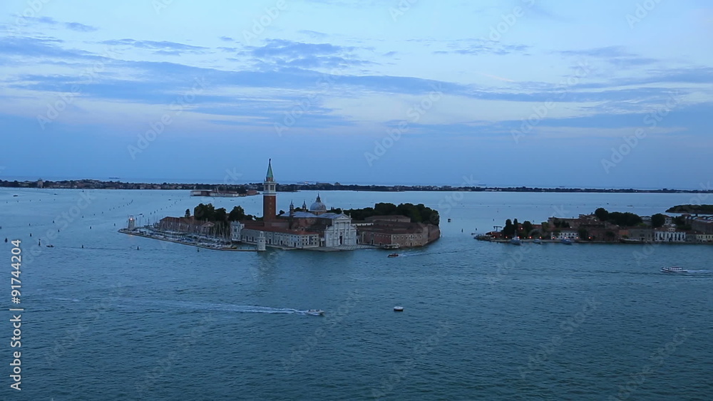 Sunset Time Aerial Skyline Panoramic View of Venice (Venezia) at Veneto Italy Sunset Time Aerial Skyline Panoramic View of Venice (Venezia) at Veneto Italy