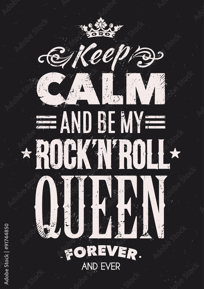 Naklejka premium Rock Queen Typography