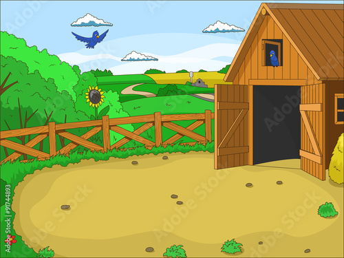 Farm cartoon educational illustration