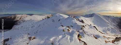 Panorama winter landscape mountain, Slovakia
