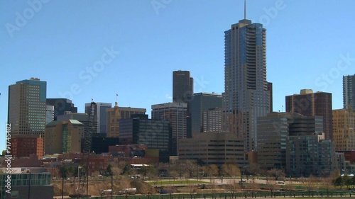 The skyline of Denver Colorado skyline ion a sunny day. photo