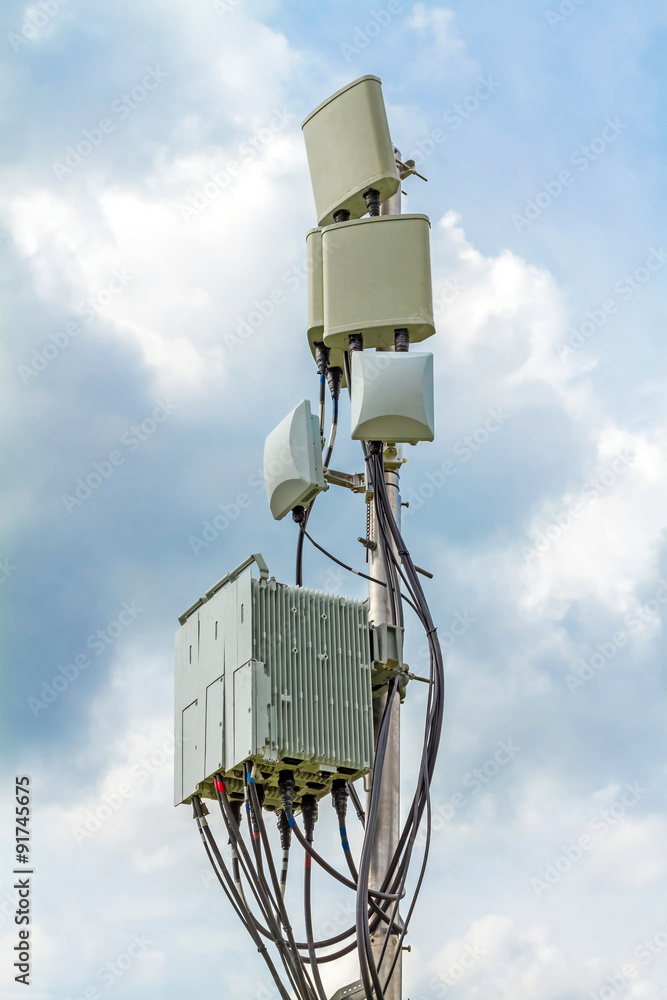 Cellular Site with Outdoor Wifi Antenna Stock Photo - Image of