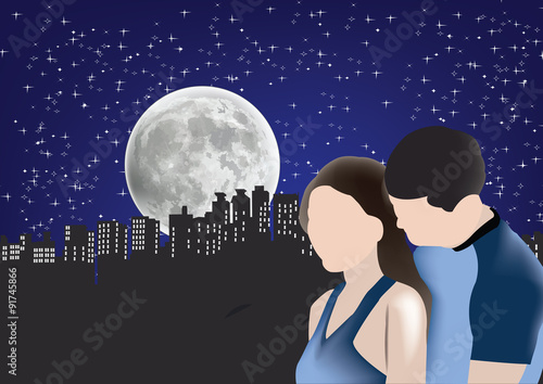 citta di notte luci acce