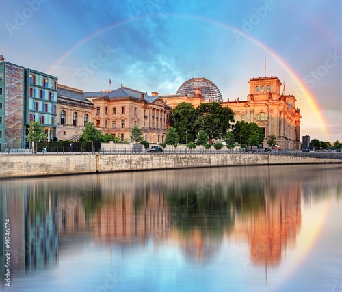 Reichstag with rainbow, Berlin