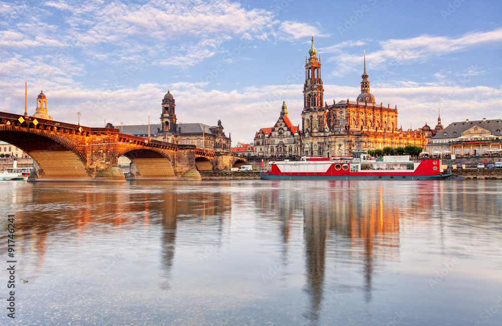 Ancient city of Dresden, Germany. Historical and cultural center Ancient city of Dresden, Germany. Historical and cultural center
