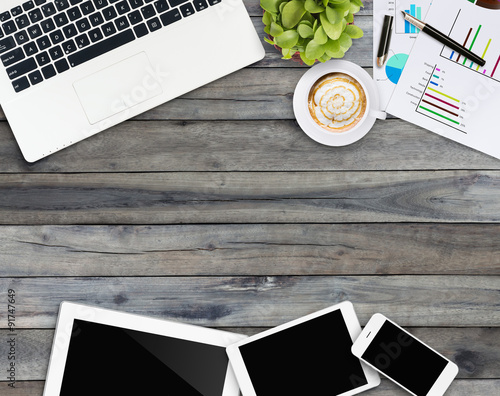 home business desk with communication device