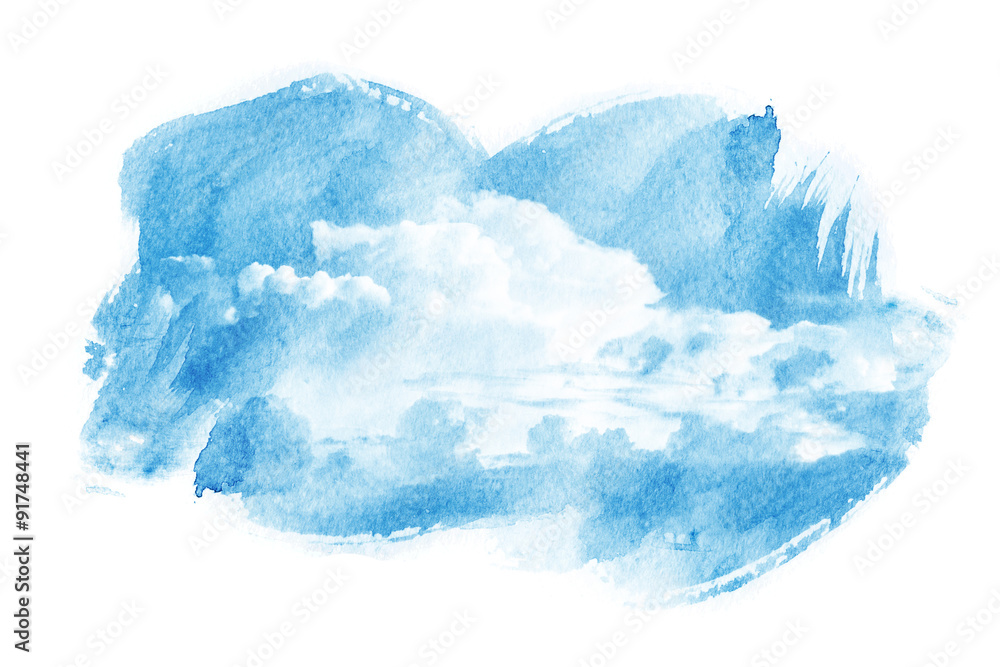 Watercolor illustration of cloud. Watercolor illustration of cloud.