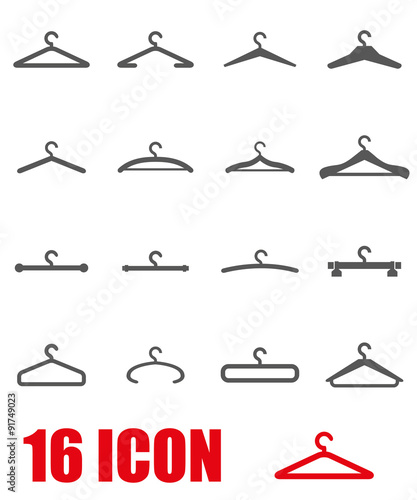 Vector grey hanger icon set