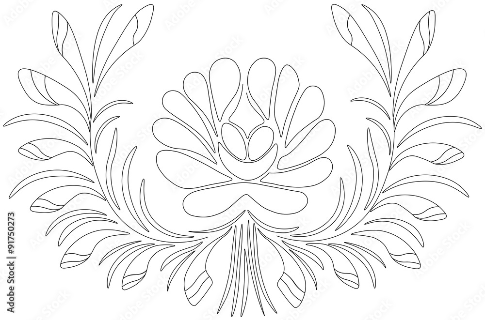 Piwoniea- haft polski - szkic