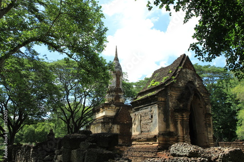 Temple, the ancient temple ruins in Sukhothai Historical Park. A historical park in Thailand located in Sukhothai.
