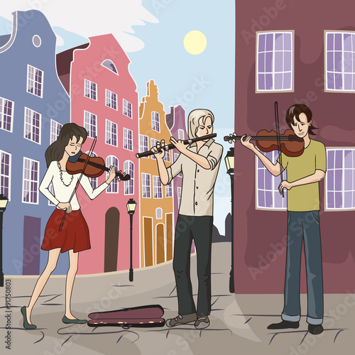 street musicians at old city