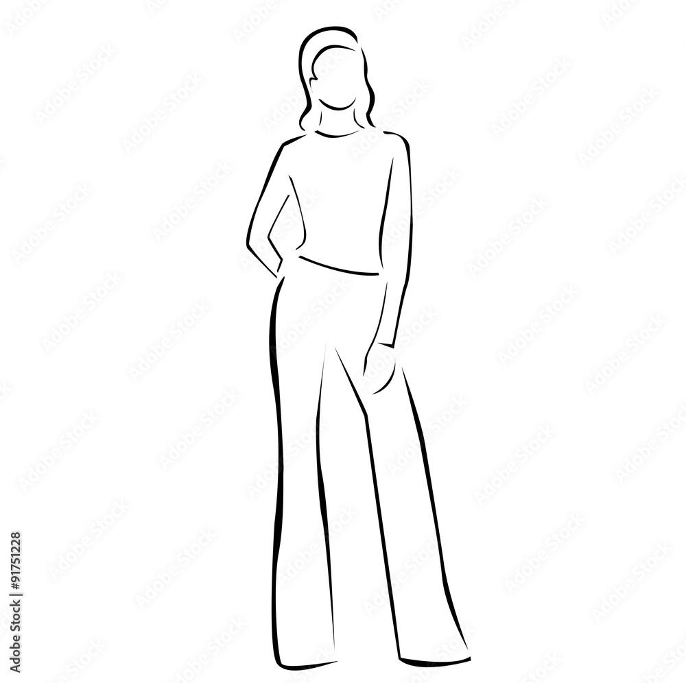 Fototapeta premium Girl posing in fashionable outfit 