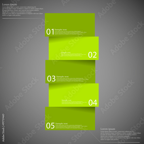 Infographic templete with motif of bar divided to five parts