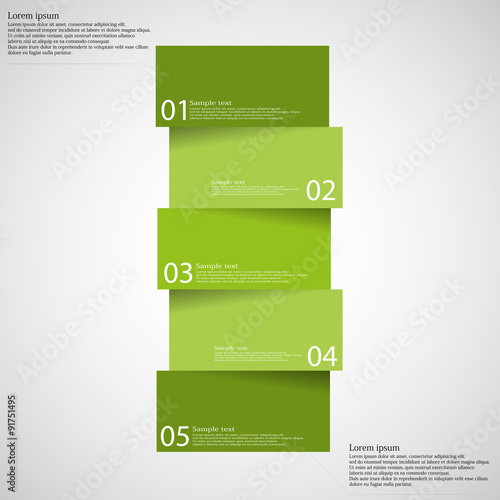 Infographic templete with motif of bar divided to five parts