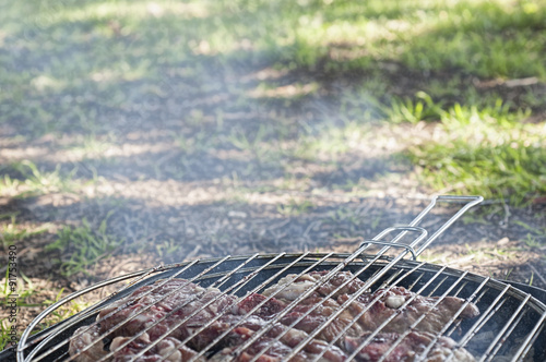 Obraz w ramie meat on grill